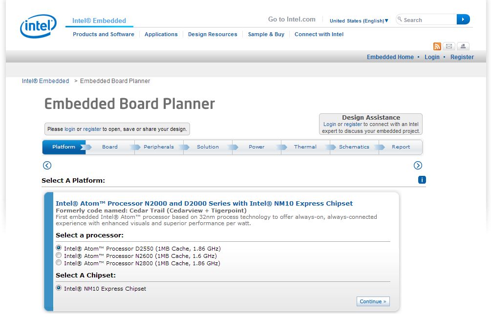 intel embedded board planner