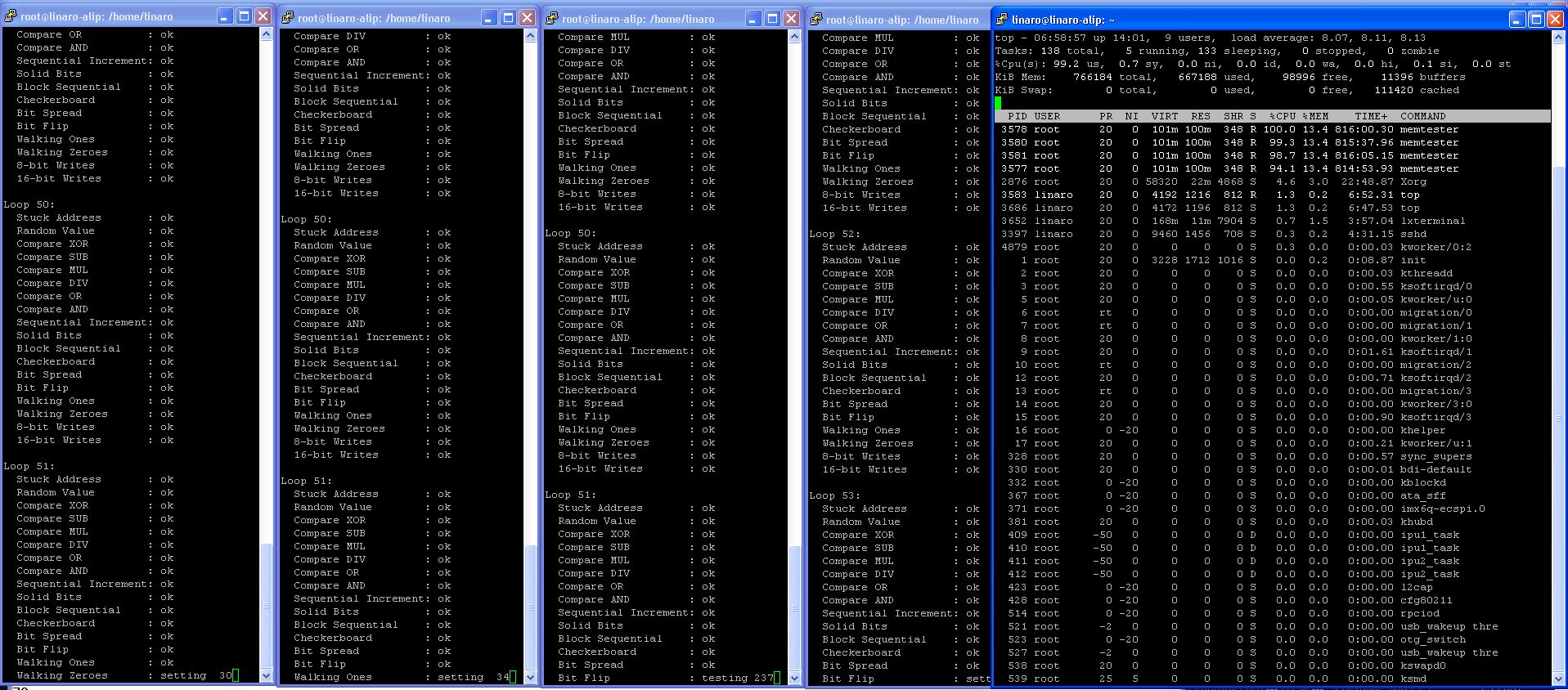 running memory tests