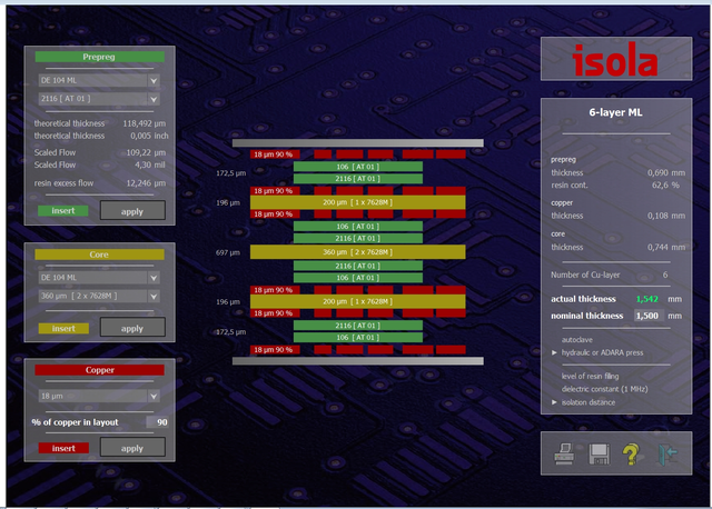 PCB Stackup Example 05 - 6 Layers